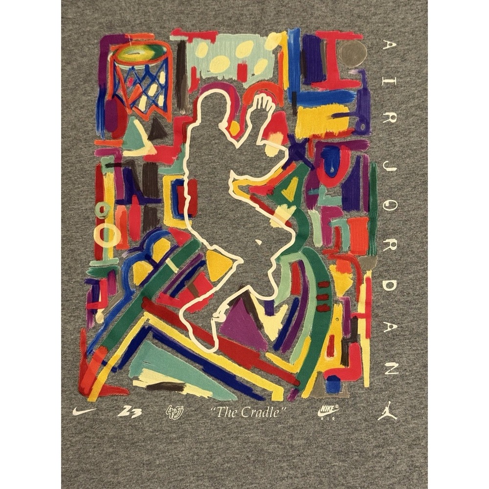 Nike Air Jordan Men Jumpman The Cradle Graffiti Abstract Colorful T-Shirt M